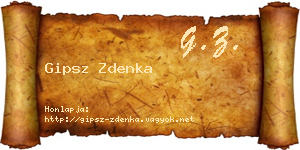 Gipsz Zdenka névjegykártya